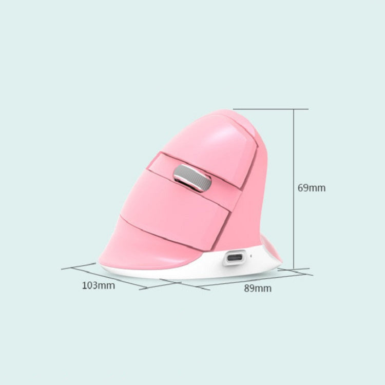 DELUX M618Mini Colorful Wireless Luminous Vertical Mouse Bluetooth Rechargeable Vertical Mouse(Elegant black)