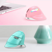 DELUX M618Mini Colorful Wireless Luminous Vertical Mouse Bluetooth Rechargeable Vertical Mouse(Elegant black)