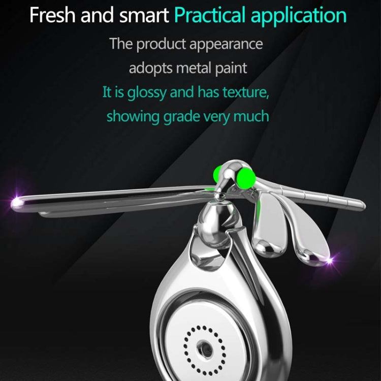 Car Aromatherapy Rotating Balance Dragonfly Creative Perfume Decoration(Silver)