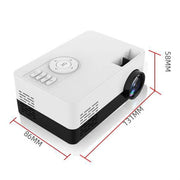 S261/J16 Home Mini HD 1080P Portable LED Projector, Support TF Card / AV / U Disk, Plug Specification:US Plug(Yellow White)