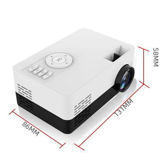 S261/J16 Home Mini HD 1080P Portable LED Projector, Support TF Card / AV / U Disk, Plug Specification:EU Plug(White Black)