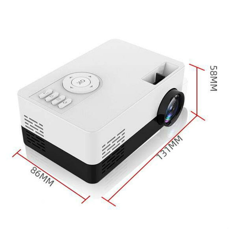 S261/J16 Home Mini HD 1080P Portable LED Projector, Support TF Card / AV / U Disk, Plug Specification:EU Plug(White Black)