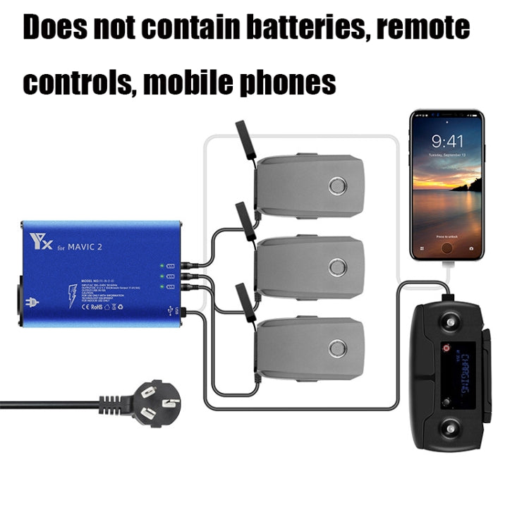 YX For DJI MAVIC 2  Aluminum Alloy Charger with Switch, Plug Type:US Plug