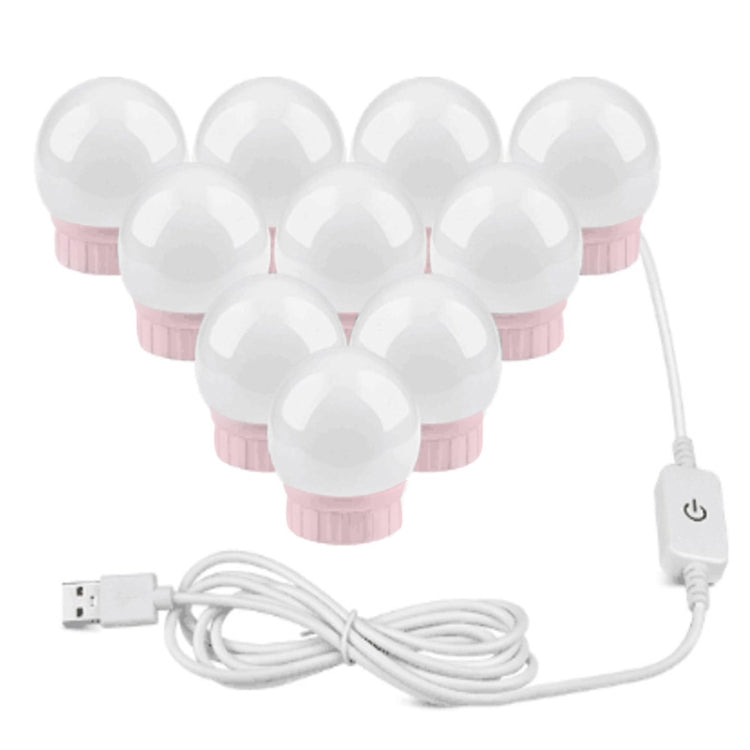 14  LEDs Mirror Front Light Dimmable Makeup Mirror USB Touch Control Light