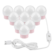 14  LEDs Mirror Front Light Dimmable Makeup Mirror USB Touch Control Light