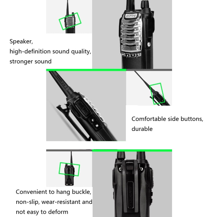 Baofeng UV-8D 8W High-power Dual-transmit Button Multifunctional Walkie-talkie, Plug Specifications:EU Plug