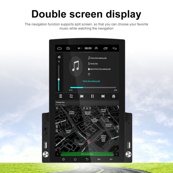 9.7 inch Vertical Screen HD 2.5D Glass Car MP5 Player Android Navigation All-in-one Machine, Specification:Standard+12 Lights Camera