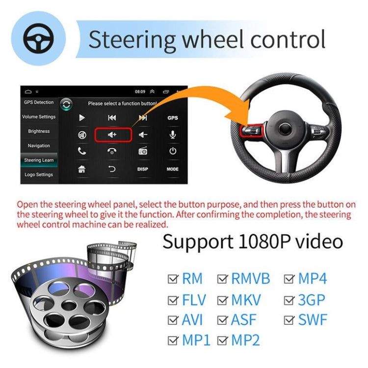 Universal Machine Android Smart Navigation Car Navigation DVD Reversing Video Integrated Machine, Size:10inch 2+16G, Specification:Standard+4 Lights Camera