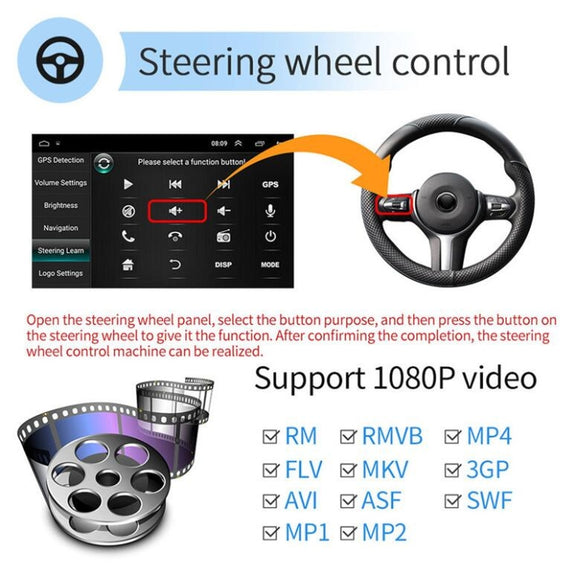 Universal Machine Android Smart Navigation Car Navigation DVD Reversing Video Integrated Machine, Size:9inch 2+16G, Specification:Standard+8 Lights Camera