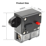 60A Auto Circuit Breaker Car Audio Fuse Holder Power Insurance Automatic Switch(Black)