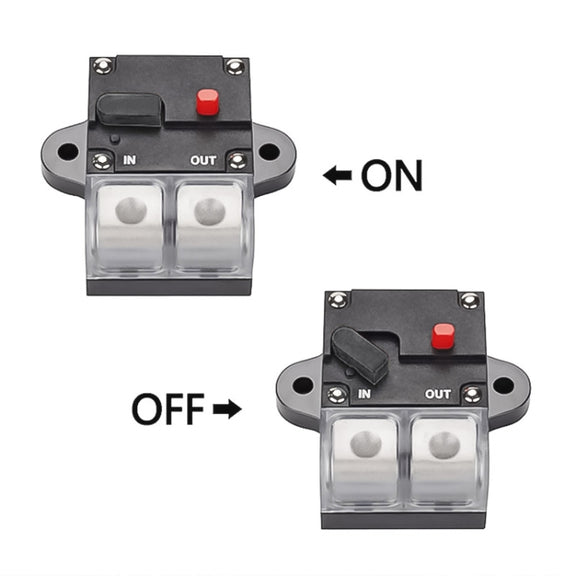 150A Auto Circuit Breaker Car Audio Fuse Holder Power Insurance Automatic Switch(Black)
