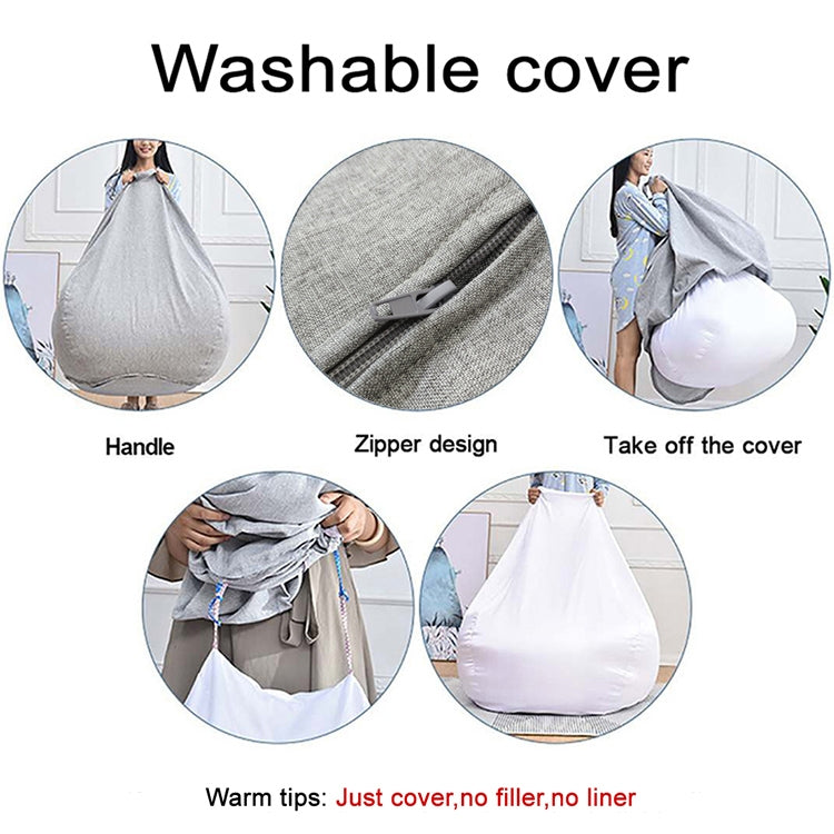 Lazy Sofa Bean Bag Chair Fabric Cover, Size: 70x80cm(Brown)