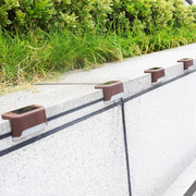 4 PCS Solar Railing Light Staircase Light Outdoor Water-resistant LED Step Light Garden Decoration Landscape Light, Warm White Light(Brown)