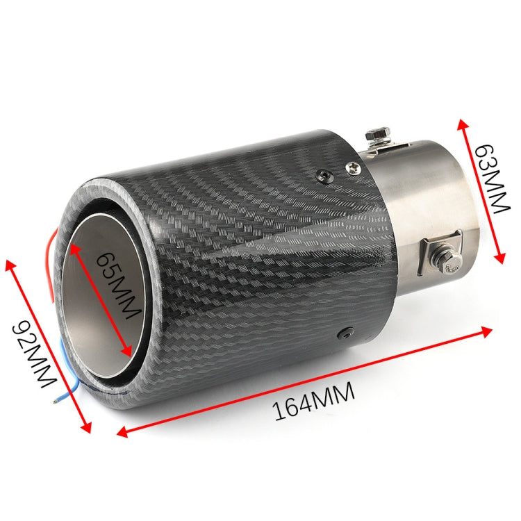 Car Modification Carbon Fiber Luminous Tail Throat LED Lights Modified Car Exhaust Pipe Spitfire Tail Throat, Style:Curling(Blue)