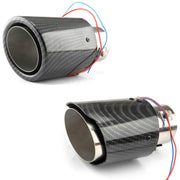 Car Modification Carbon Fiber Luminous Tail Throat LED Lights Modified Car Exhaust Pipe Spitfire Tail Throat, Style:Curling(Blue)