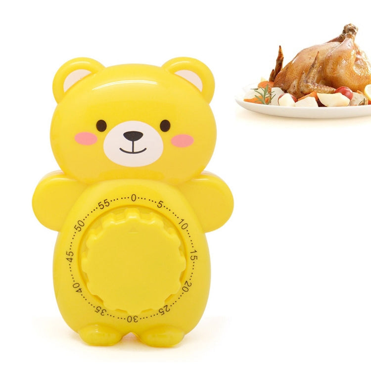 Cartoon Bear Timer Kitchen Gadget Mechanical Timer(Yellow)