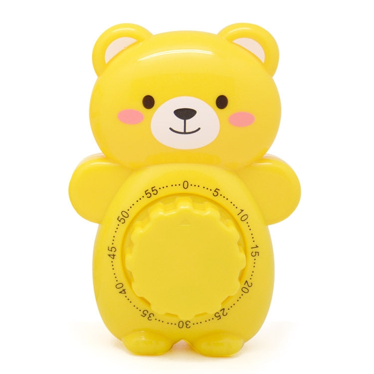 Cartoon Bear Timer Kitchen Gadget Mechanical Timer(Yellow)