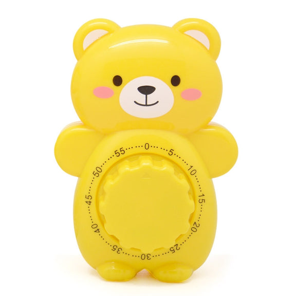 Cartoon Bear Timer Kitchen Gadget Mechanical Timer(Yellow)