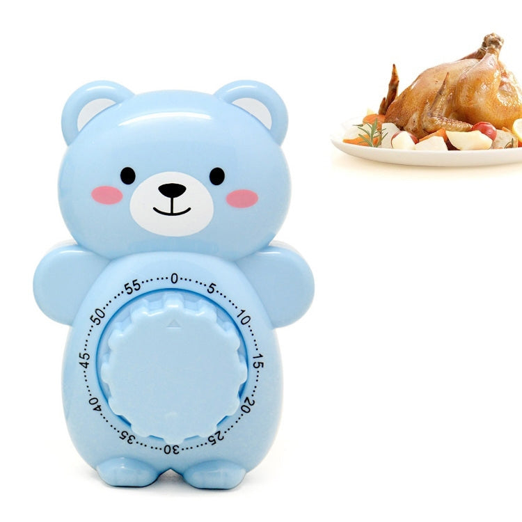Cartoon Bear Timer Kitchen Gadget Mechanical Timer(Blue)