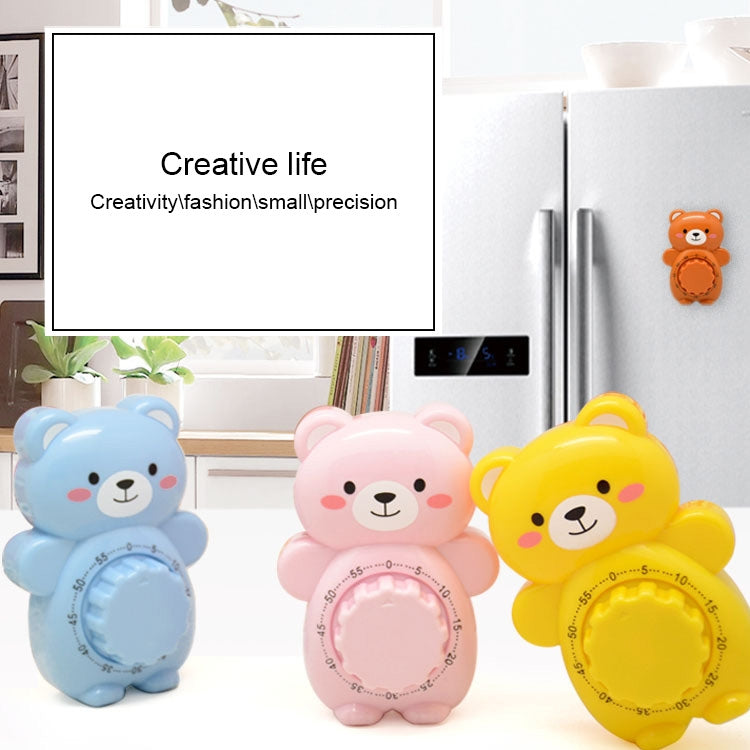 Cartoon Bear Timer Kitchen Gadget Mechanical Timer(Blue)