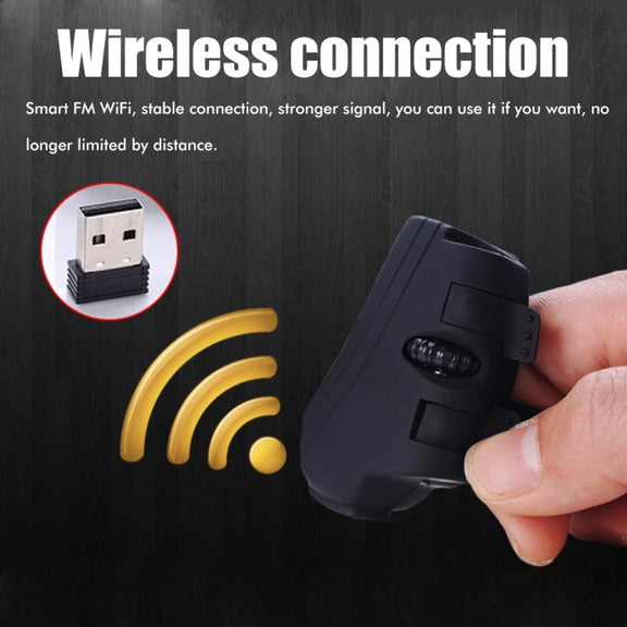 GM306 2.4GHz Wireless Finger Lazy Mice with USB Receiver(Black)