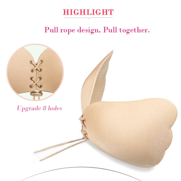 Women Self-Adhesive Strapless Bandage Blackless Solid Bra Silicone Underwear Invisible Bra, Size:L (T Khaki)