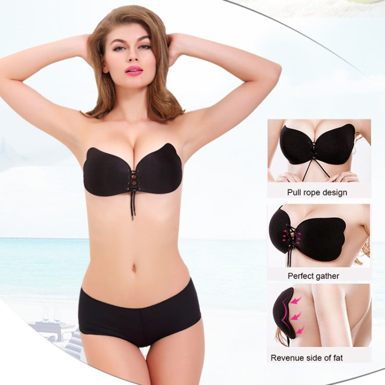 Women Self-Adhesive Strapless Bandage Blackless Solid Bra Silicone Underwear Invisible Bra, Size:L (T Khaki)