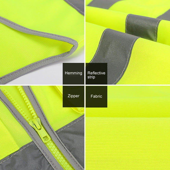 Multi-pockets Safety Vest Reflective Workwear Clothing, Size:XXL-Chest 130cm(Black)