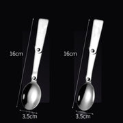 2PCS Stainless Steel Folding Fork Spoon Integrated Dual-use Picnic Portable Tableware, Random Color Delivery(Spoon)