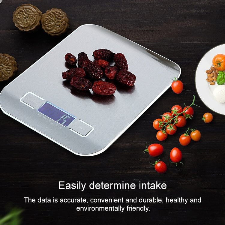 BOH-2012 Digital Multi-function Stainless Steel Food Kitchen Scale with LCD Display, Specification: 5kg/1g (Silver)
