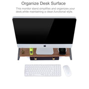 Monitor Stand Riser with Metal Feet for iMac MacBook LCD Display Printer, Lapdesk Tabletop Organizer Sturdy Platform Save Space(Black)