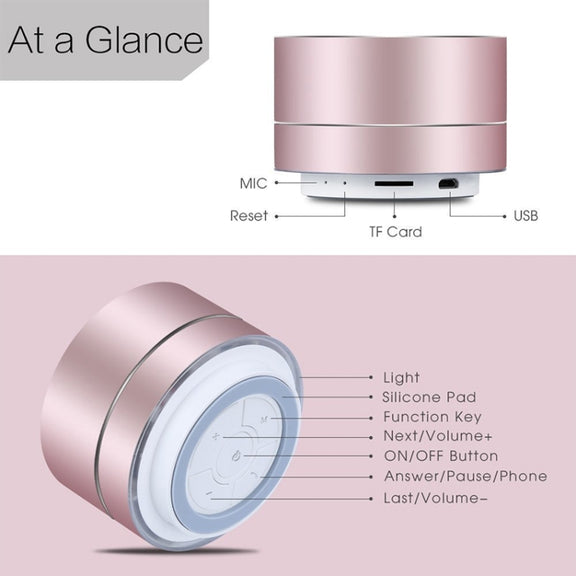 Portable Wireless Bluetooth Speaker Stereo LED Speakers with Built-in Mic MP3 MINI Subwoof Smart Column Loudspeaker