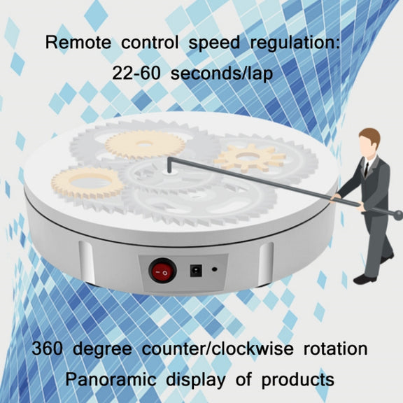 30cm Remote Control Speed Electric Turntable Sample Display Stand, Specification:EU Plug(Black)