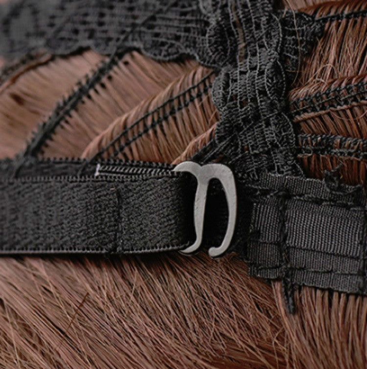 Female Black Long Straight Wig With Air Bangs(Cold Brown (Solid Color) 58CM)