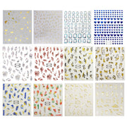 TH-1097 10pcs Frosted Transparent Back Adhesive Bronzing Smudged Nail Art Sticker