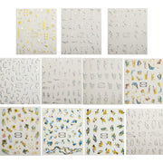 TH-1109 10pcs Frosted Transparent Back Adhesive Bronzing Smudged Nail Art Sticker