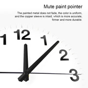 Smart Network Automatic Time Synchronization Wifi Wall Clock Modern Minimalist Silent Living Room Clock, Size:16 inch(Black)