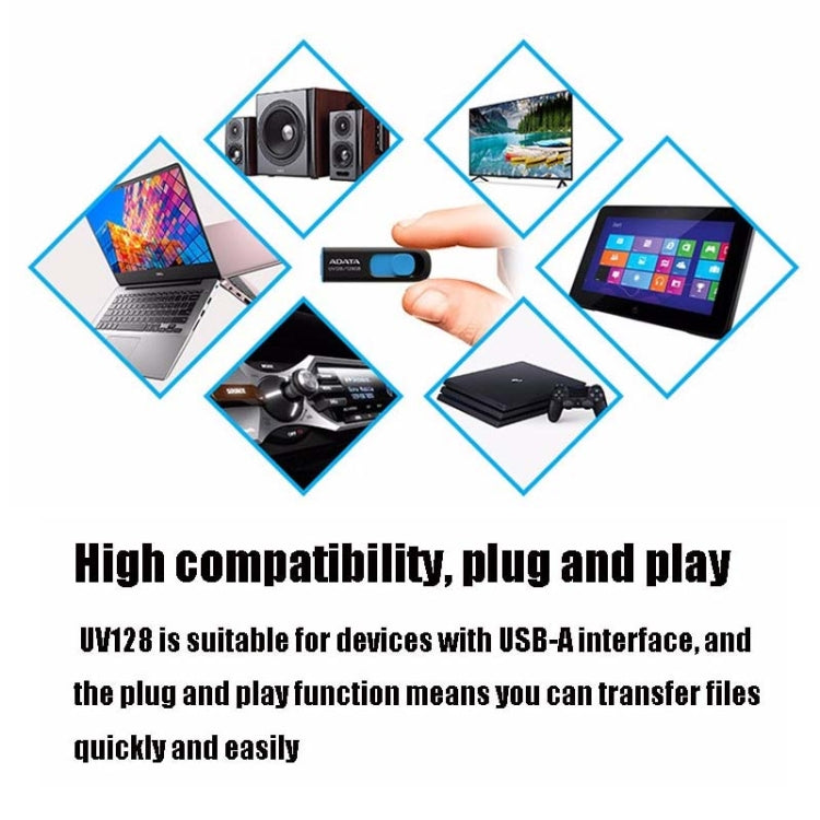 ADATA UV128 Car Speaker Office Storage U Disk, Capacity: 128GB, Random Color Delivery