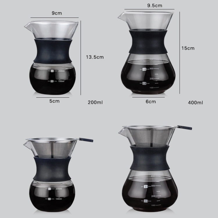 High Temperature Resistant Coffee Maker, Capacity:200ml, Style:Without Strainer