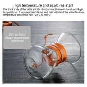 Hand Coffee Pot High Temperature Resistant 400ml Glass Coffee Pot, Style:Pot Without Strainer