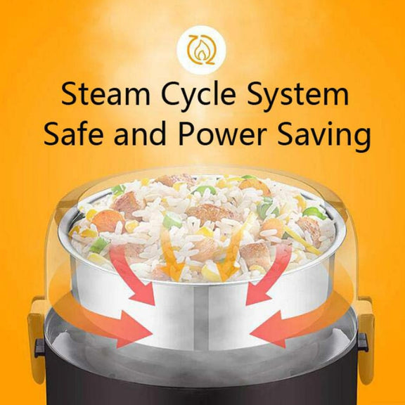 LINGRUI Multi-Function Electric Lunch Box Electric Heating Insulation Cooking Mini Rice Cooker, CN Plug, Specification:Double Layer(Purple)