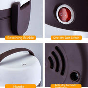 LINGRUI Multi-Function Electric Lunch Box Electric Heating Insulation Cooking Mini Rice Cooker, CN Plug, Specification:Three Layer(Purple)
