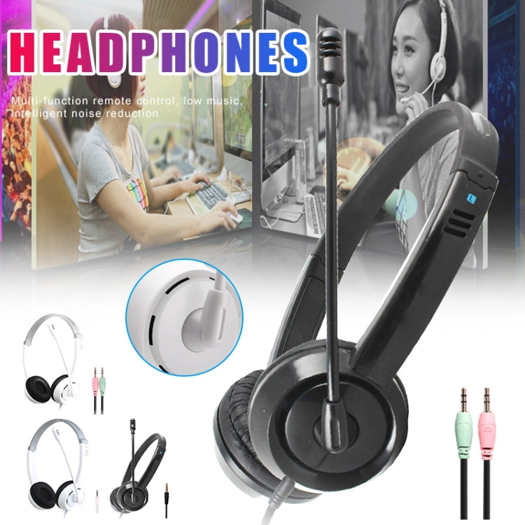 DANYIN DT326 Head-mounted Desktop Computer Children Learning Wire Headset with Microphone, Cable Length:1.8m, Style:USB(White)