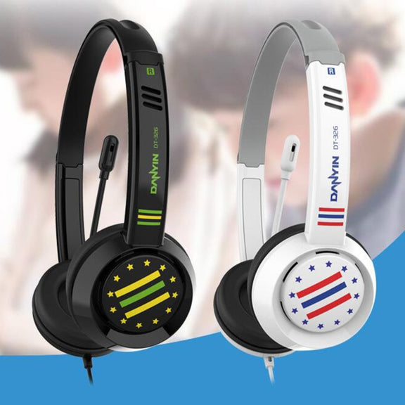 DANYIN DT326 Head-mounted Desktop Computer Children Learning Wire Headset with Microphone, Cable Length:1.8m, Style:USB(Black)