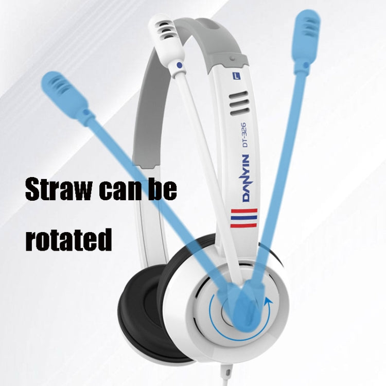 DANYIN DT326 Head-mounted Desktop Computer Children Learning Wire Headset with Microphone, Cable Length:1.8m, Style:Star Flag(White)