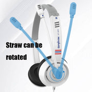 DANYIN DT326 Head-mounted Desktop Computer Children Learning Wire Headset with Microphone, Cable Length:1.8m, Style:Star Flag(White)