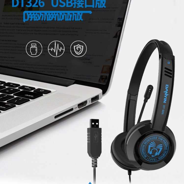 DANYIN DT326 Head-mounted Desktop Computer Children Learning Wire Headset with Microphone, Cable Length:1.8m, Style:Star Flag(White)