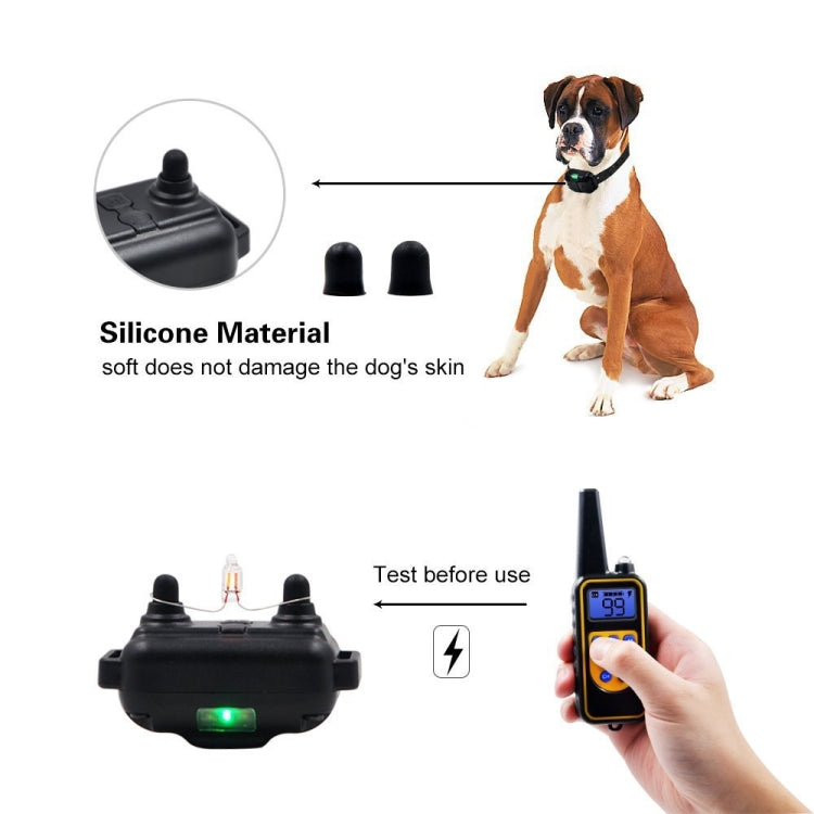 Bark Stopper Dog Training Device Dog Collar with Electric Shock Vibration Warning(US Plug)