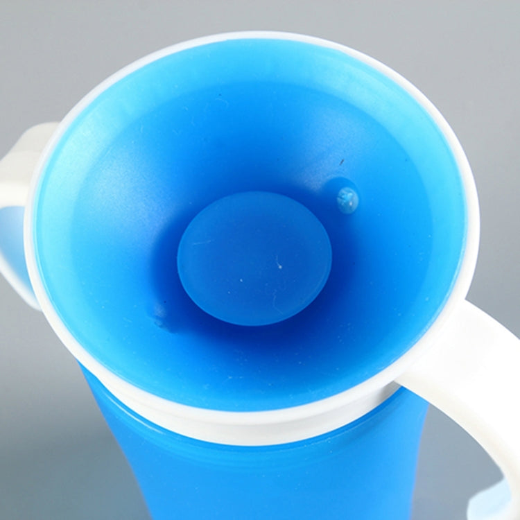 360 Degrees Rotated Baby Learning Drinking Cup With Double Handle Flip(Blue)
