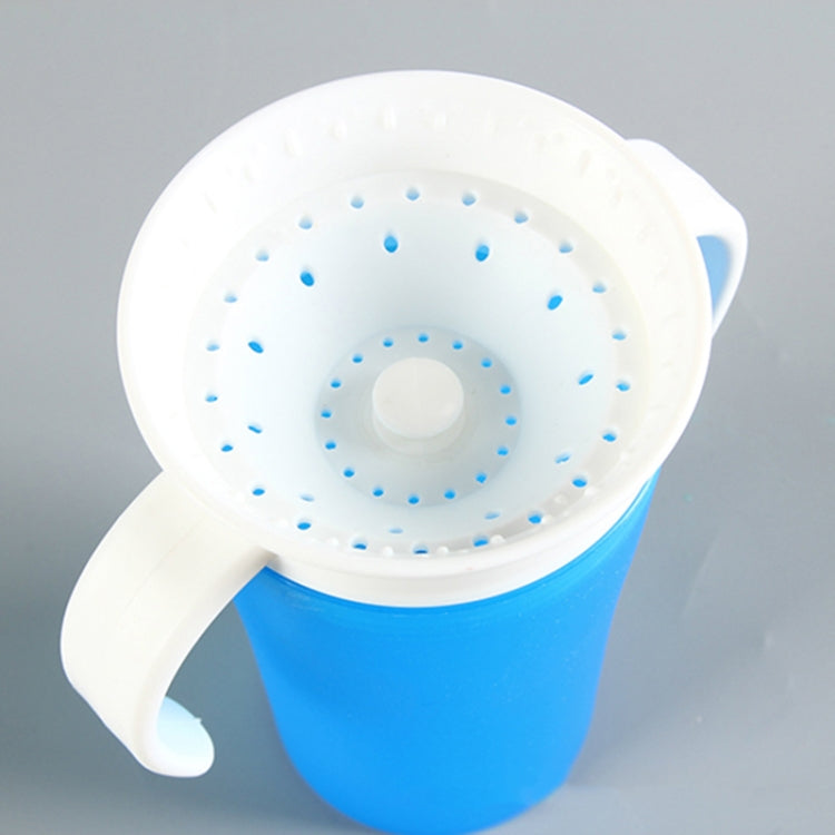 360 Degrees Rotated Baby Learning Drinking Cup With Double Handle Flip(Blue)